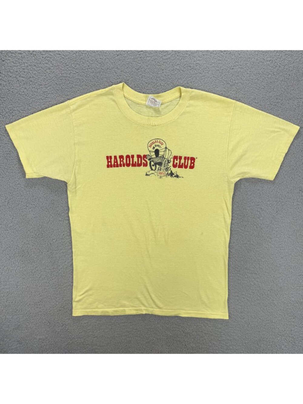 Harolds Club T Shirt Kids Extra Large Yellow Casino Reno Single Stitch Vintage